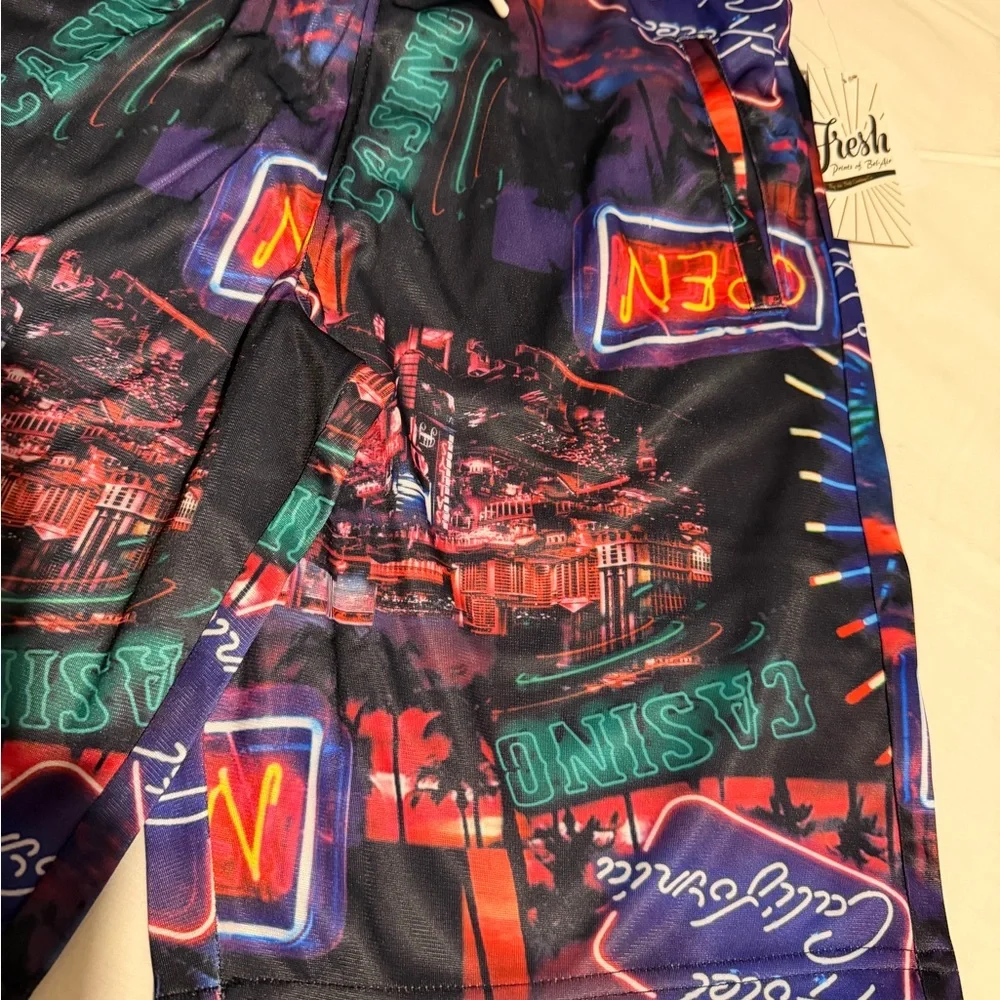 Men’s Size M Vibrant Neon Print‎ Board Shorts By Fresh Prints of Bel Air NEW